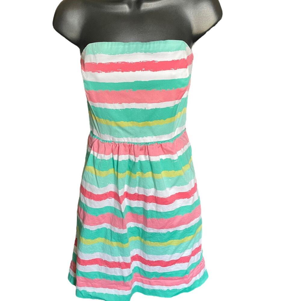 Vineyard Vines Pastel Striped Strapless Mini Dress Size 2